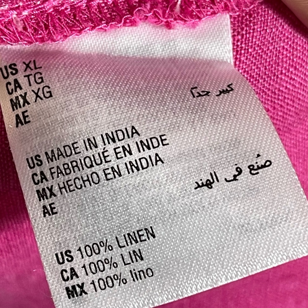 💯Linen Charter Club Fuchsia Button-Down Shirt - Picture 8 of 12